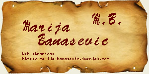 Marija Banašević vizit kartica